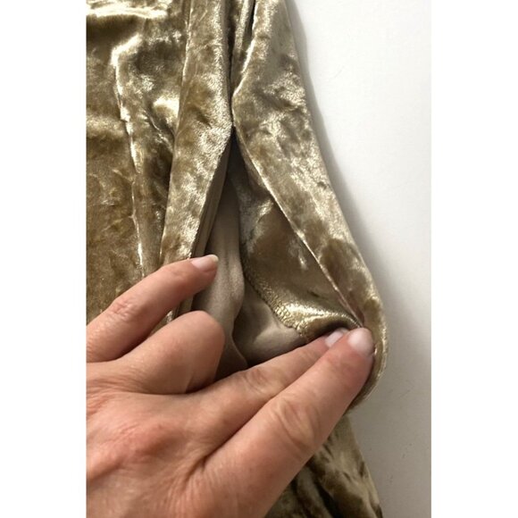 Mystree Dress Whimsigoth Floral Crushed Velvet Fairycore Mini V Neck  Gold S - Picture 6 of 9